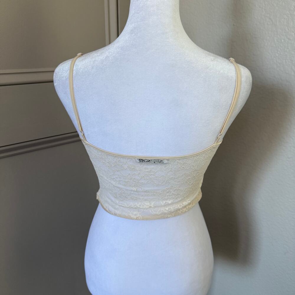 Zara Woman Ecru Combination Corset Style Top Size S Side Zip - Picture 4 of 5